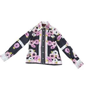 NEW Gentile Catone Floral Silk Shirt